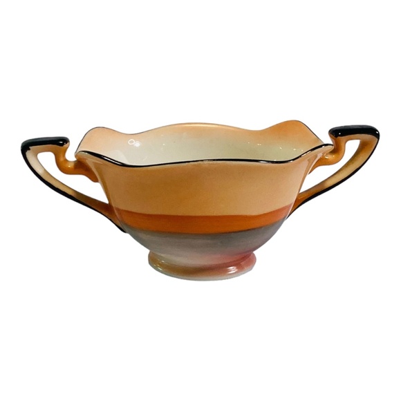 Noritake Vintage Lusterware Sugar Bowl Red Roof Cabin Hand Painted - Picture 2 of 9